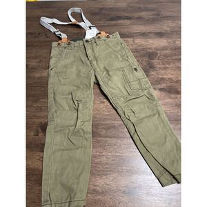 Army Green Pants For Boys by H&M With Suspenders 3-4Y NWT